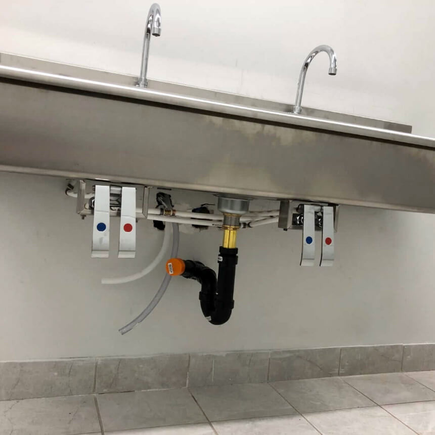New Sink Installation in Calgary Commercial Kitchen New sink installation in a commercial kitchen in Calgary by our commercial plumbing specialists.