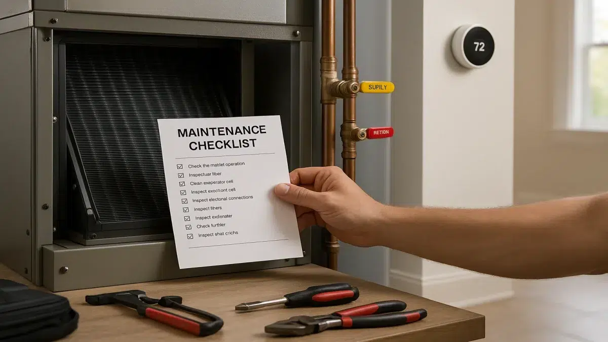 Finished tune-up scene for AC service and repair in Sherwood Park after AC Maintenance.