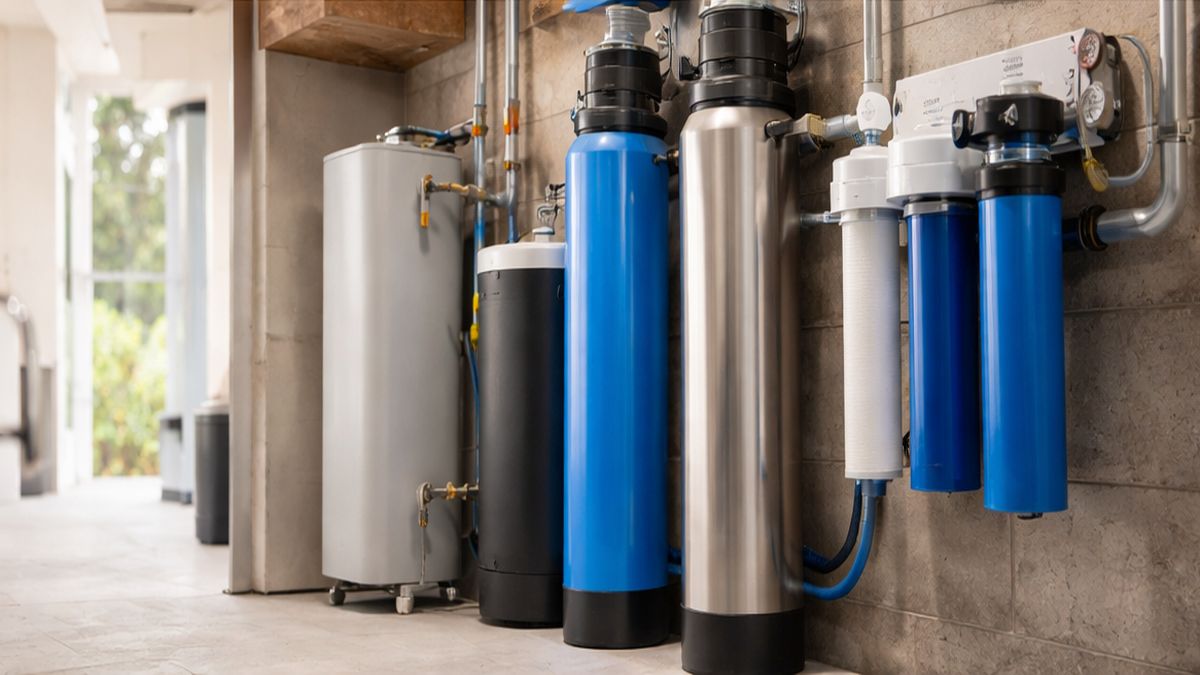 Custom Water Filter System Design & Installation in Sherwood Park completed after Filter Installation in a residential utility area