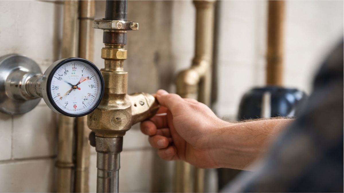 Faucet Replacement & Installation in Sherwood Park showing Faucet Replacement preparation with a water pressure test.