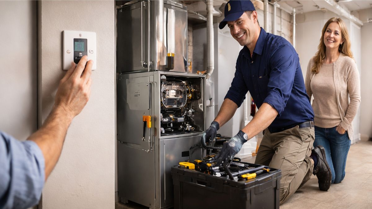 Completed Furnace Inspections in Sherwood Park after professional Furnace Safety Checks in a clean furnace room