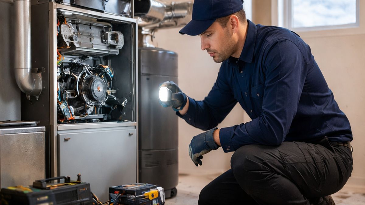 Furnace Repair, Maintenance & Service inspection in Sherwood Park showing professional Furnace Repair diagnostic work.