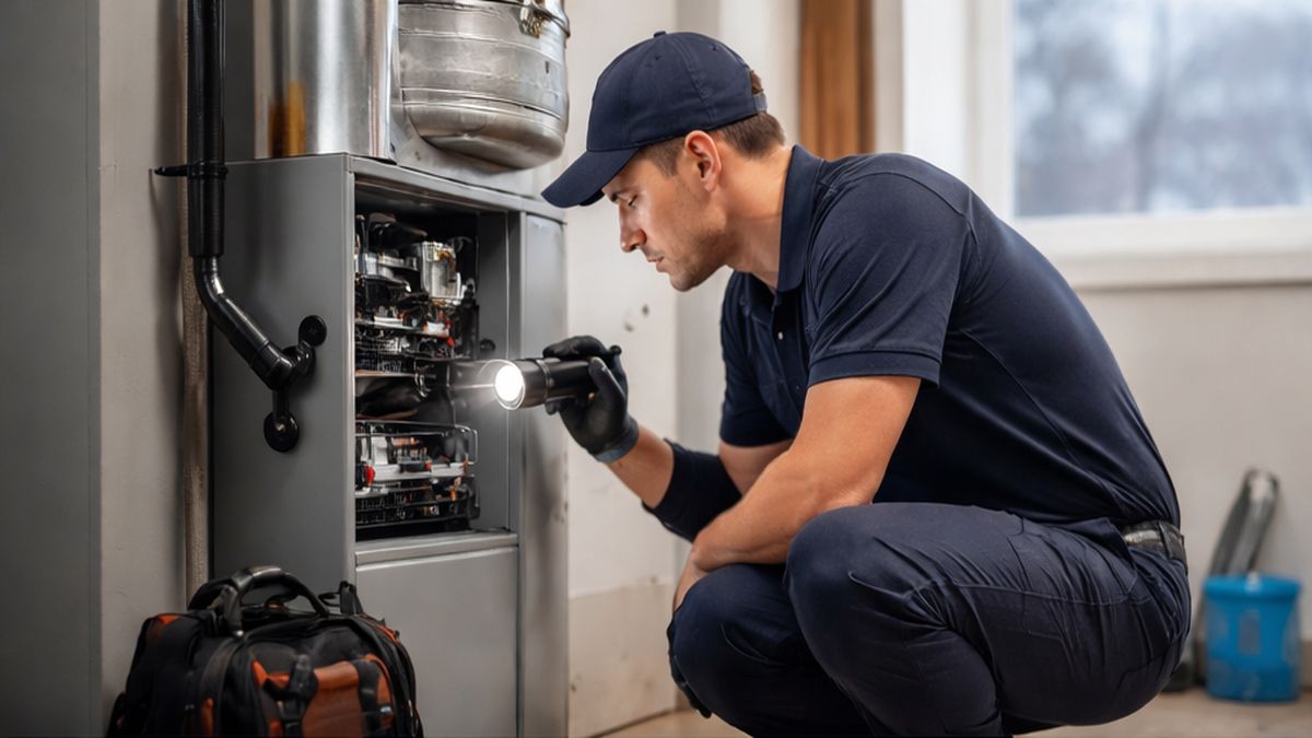 Furnace Repair, Maintenance & Service in Sherwood Park technician completing Furnace Inspection checklist
