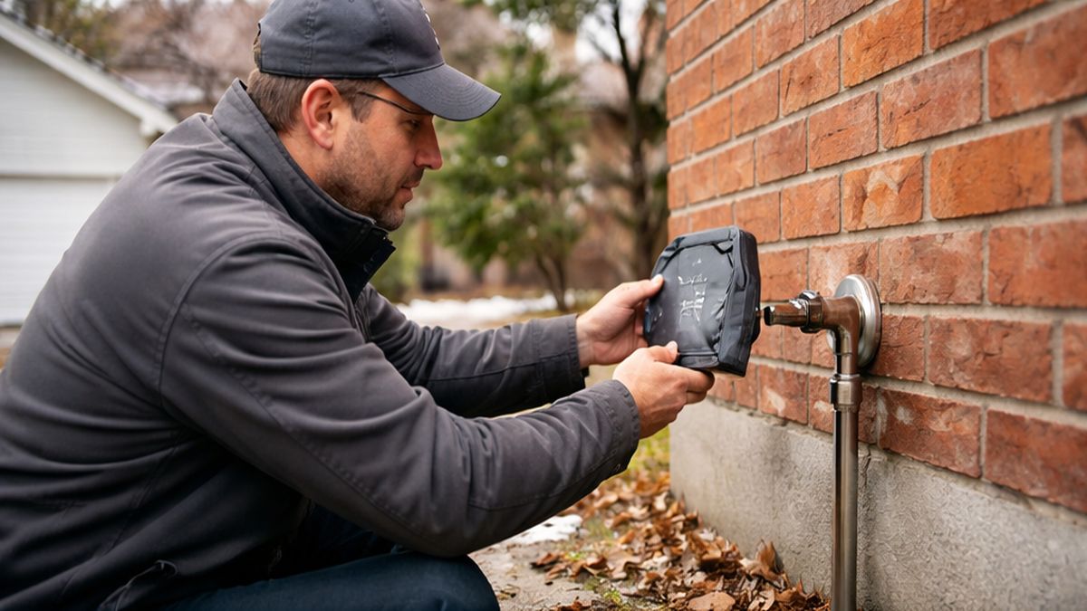 Inspection of hosebib outdoor faucet services in Sherwood Park for freeze damage and Plumbing Services