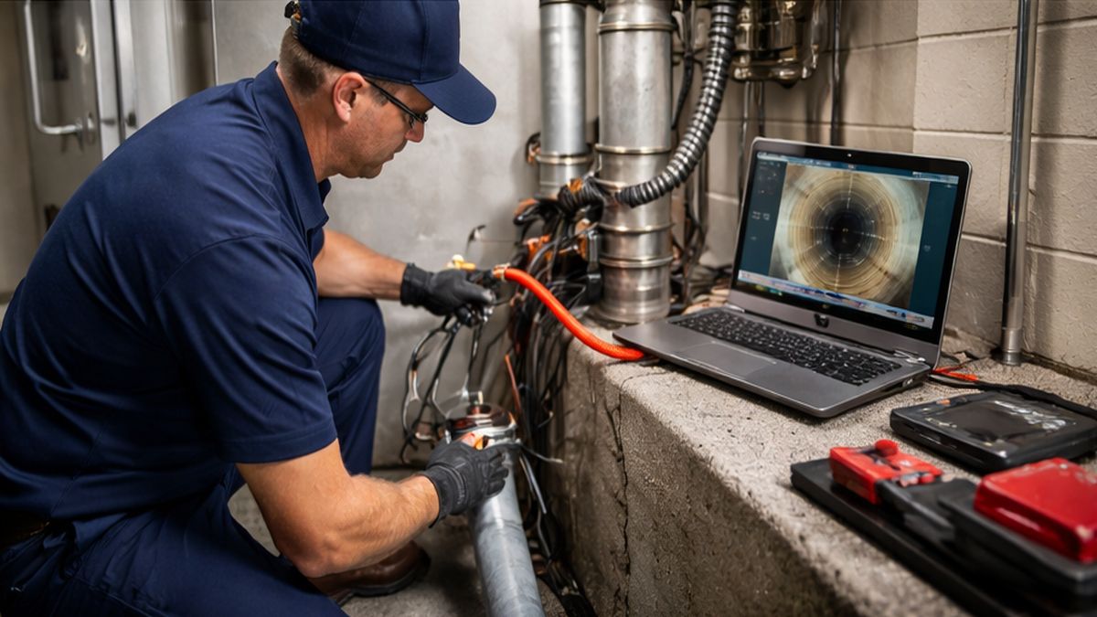 Private Water & Sewer Services in Sherwood Park performing hydro-jet Drain Cleaning Services on a residential pipe.