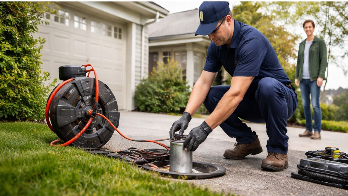 Completed Private Water & Sewer Services in Sherwood Park after professional Drain Cleaning Services at a home.