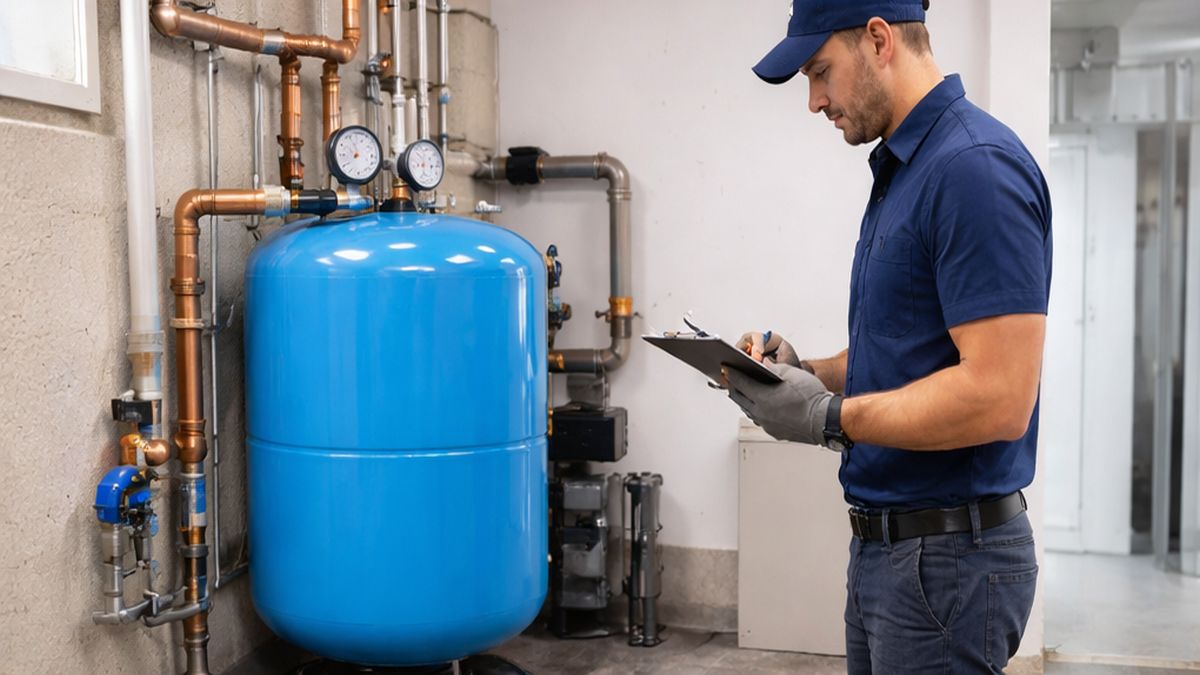 Pressure Tank Installation & Replacement in Sherwood Park completed after Pressure Tank Troubleshooting with a new well tank installed.