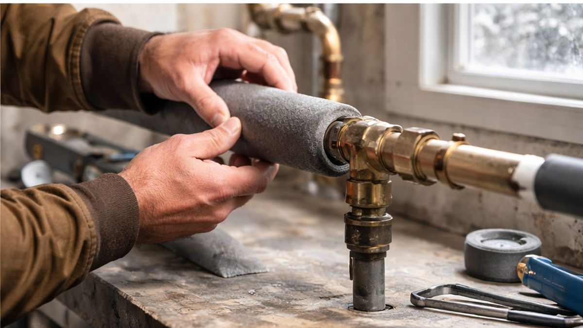Pressure Tank Repair & Service in Sherwood Park insulating pipes to protect Water System Upgrades from winter freeze damage