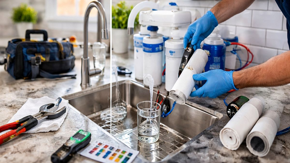 Reverse Osmosis Maintenance, Service & Repair in Sherwood Park filter replacement by Reverse Osmosis Experts under sink