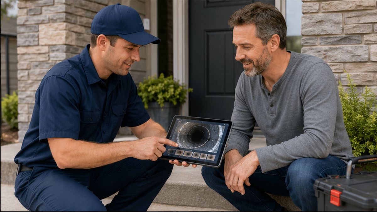 Sewer Line Inspection in Sherwood Park with Sewer Line Inspection report review
