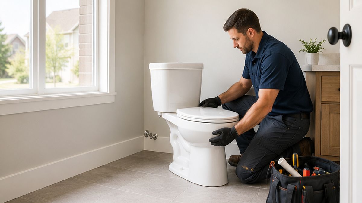 Toilet Installation and Replacement in Sherwood Park showing Toilet Installation flange inspection