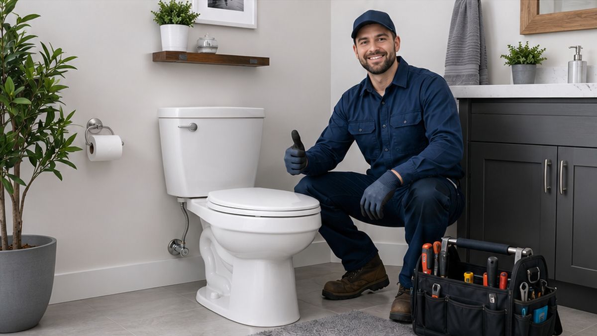 Toilet Repair in Sherwood Park by Licensed Plumbers with a clean finished workspace