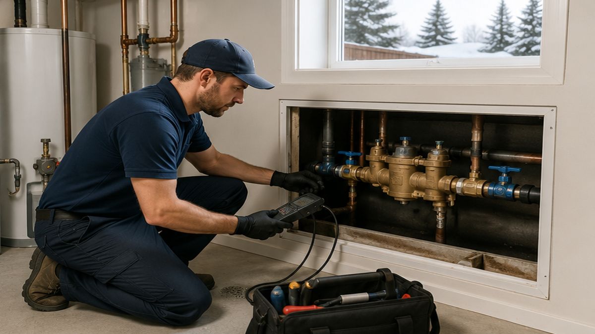 Backwater Valve Maintenance, Service & Repair in Edmonton during annual Backflow Prevention testing