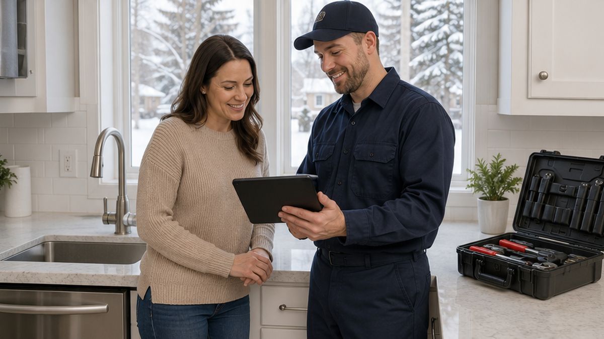 24 Hour Plumber in Edmonton completing trusted 24 Hour Plumbing Service for a homeowner.