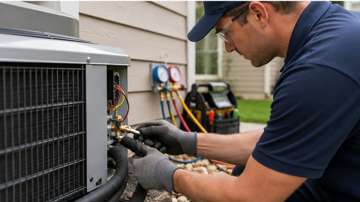 AC installation and replacement detail in Edmonton during professional AC Installation