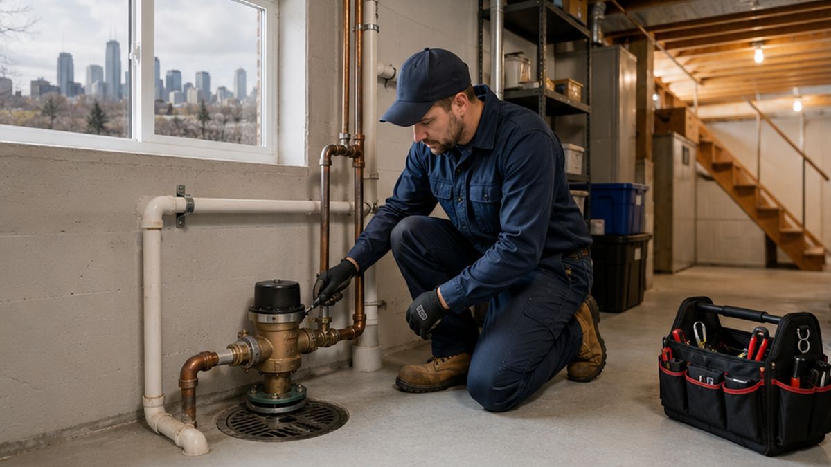 Backflow Preventer Valve Services inspection in Edmonton identifies Sewer Backflow risks
