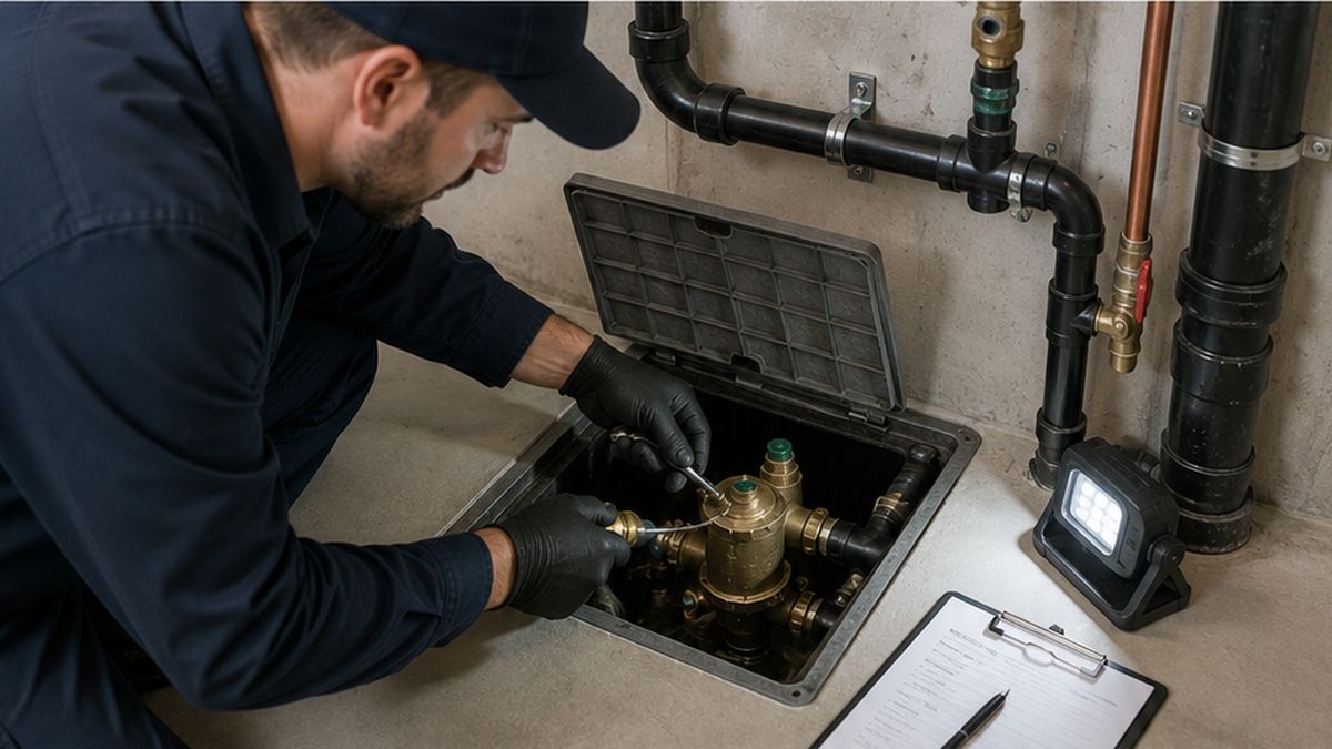 Backflow Preventer Valve Services testing in Edmonton for dependable Sewer Services.