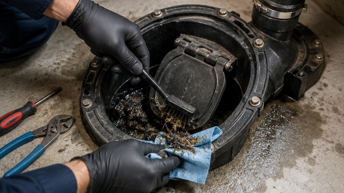 Close-up Backwater Valve Maintenance, Service & Repair in Edmonton for professional Plumbing Services.