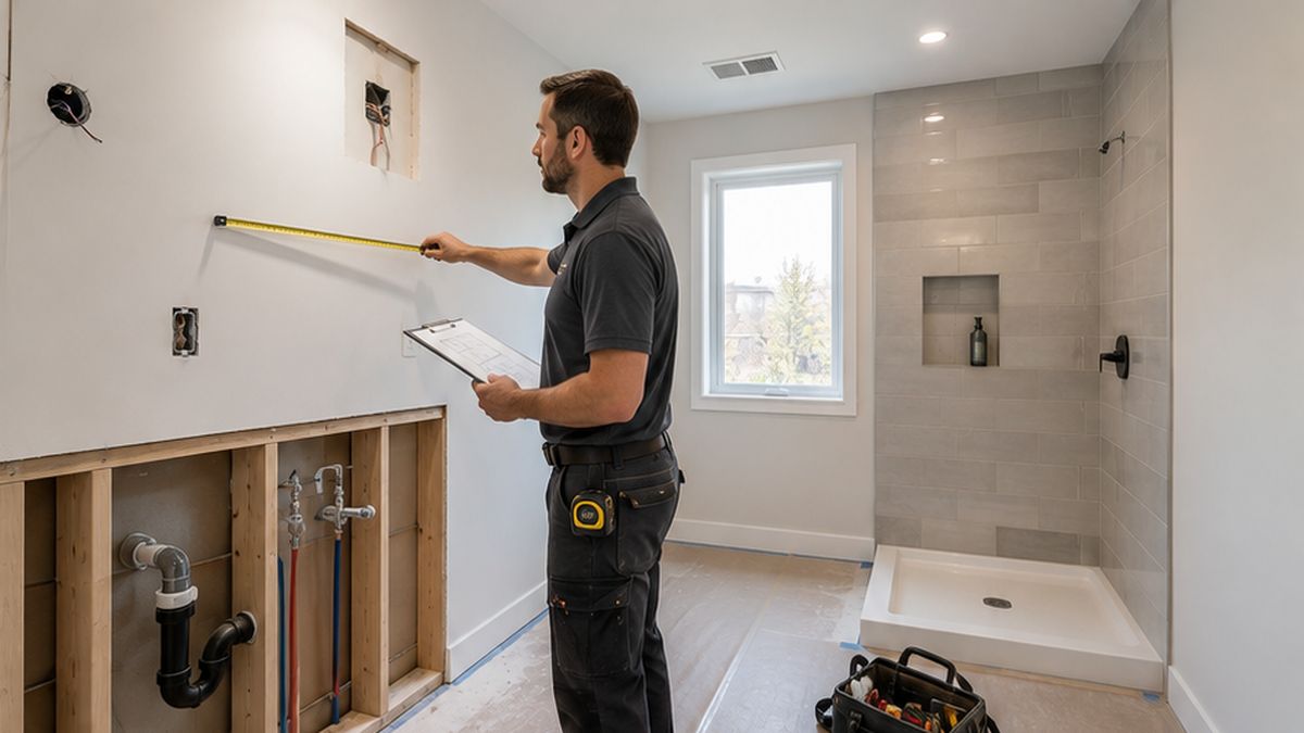 Bathroom Renovation & Remodel Services fixture installation in Edmonton during Bathroom Remodeling Services