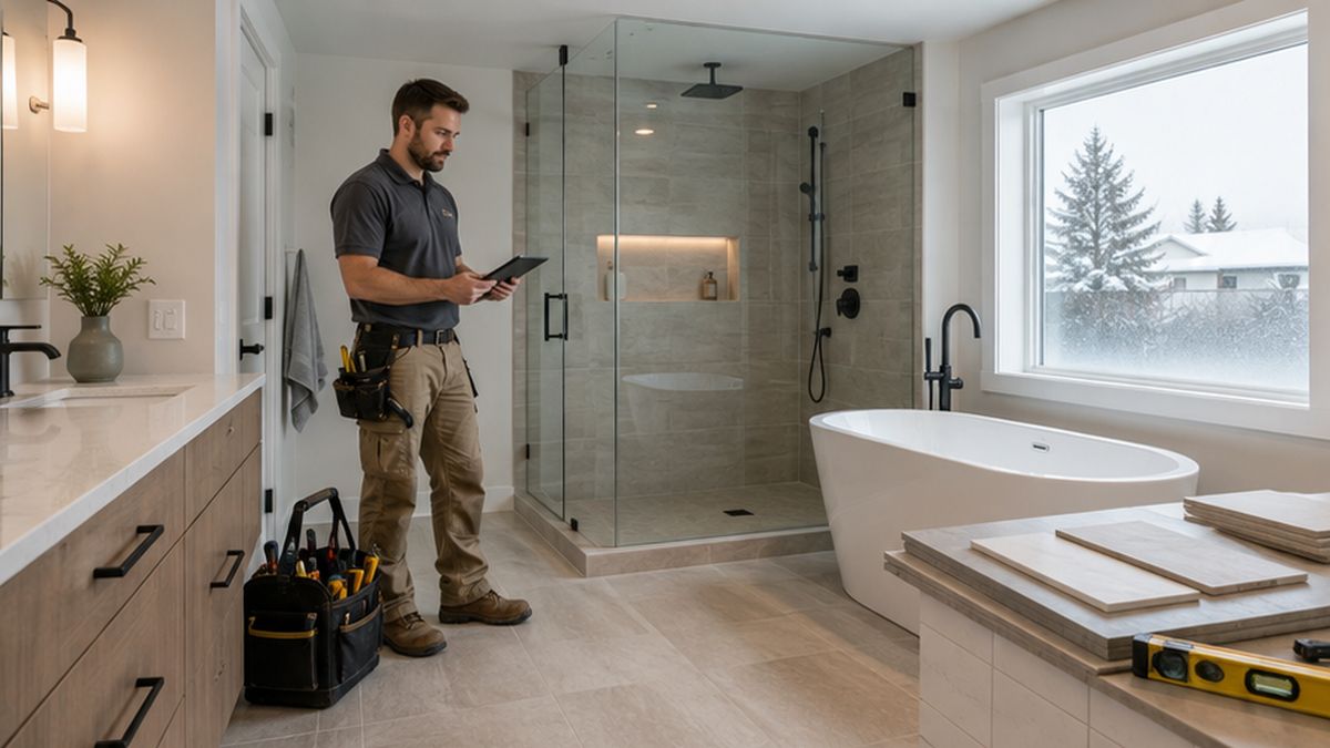 Bathroom Renovation & Remodel Services in Edmonton inspected by Bathroom Renovation Specialists for winter durability