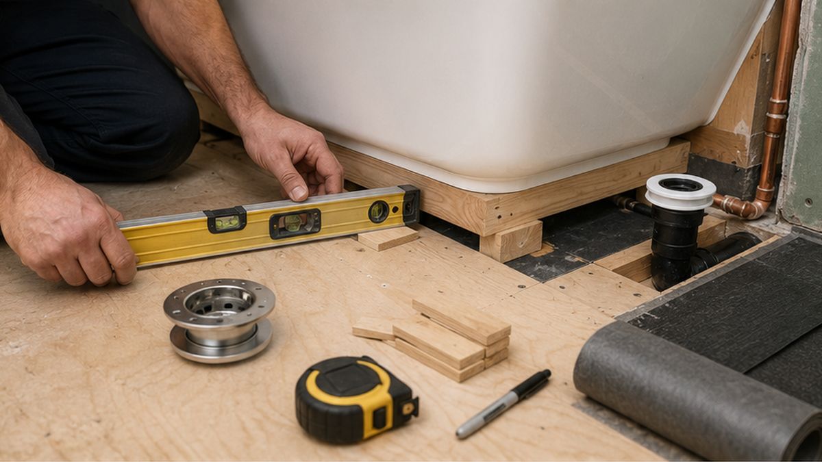 Bathtub Installation & Replacement rough-in check in Edmonton during Bathtub Installation
