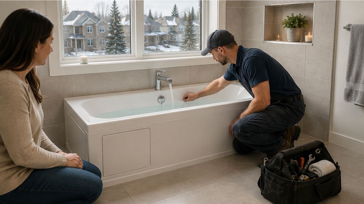 Bathtub Installation & Replacement completed in Edmonton after Bathtub Installation
