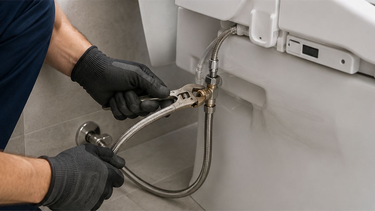 Bidet & Washlet Toilet Seat Installation Edmonton Bidet Plumbing Services connection