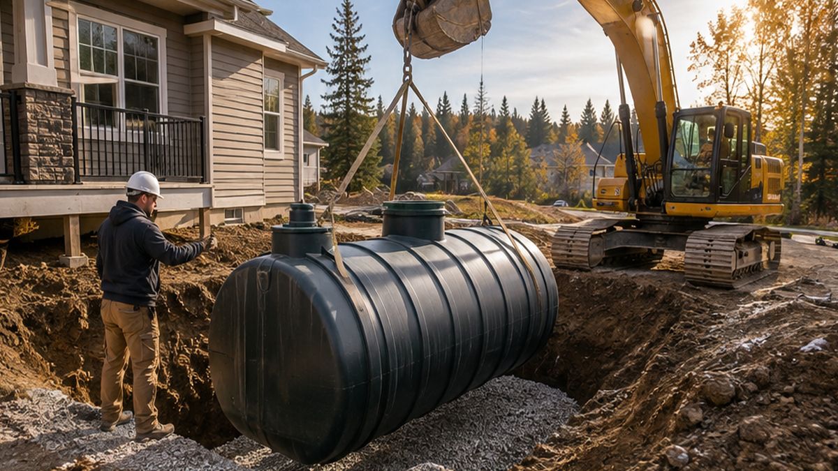 Cistern Repair & Installation Services in Edmoton during a site evaluation for professional Cistern Installation.